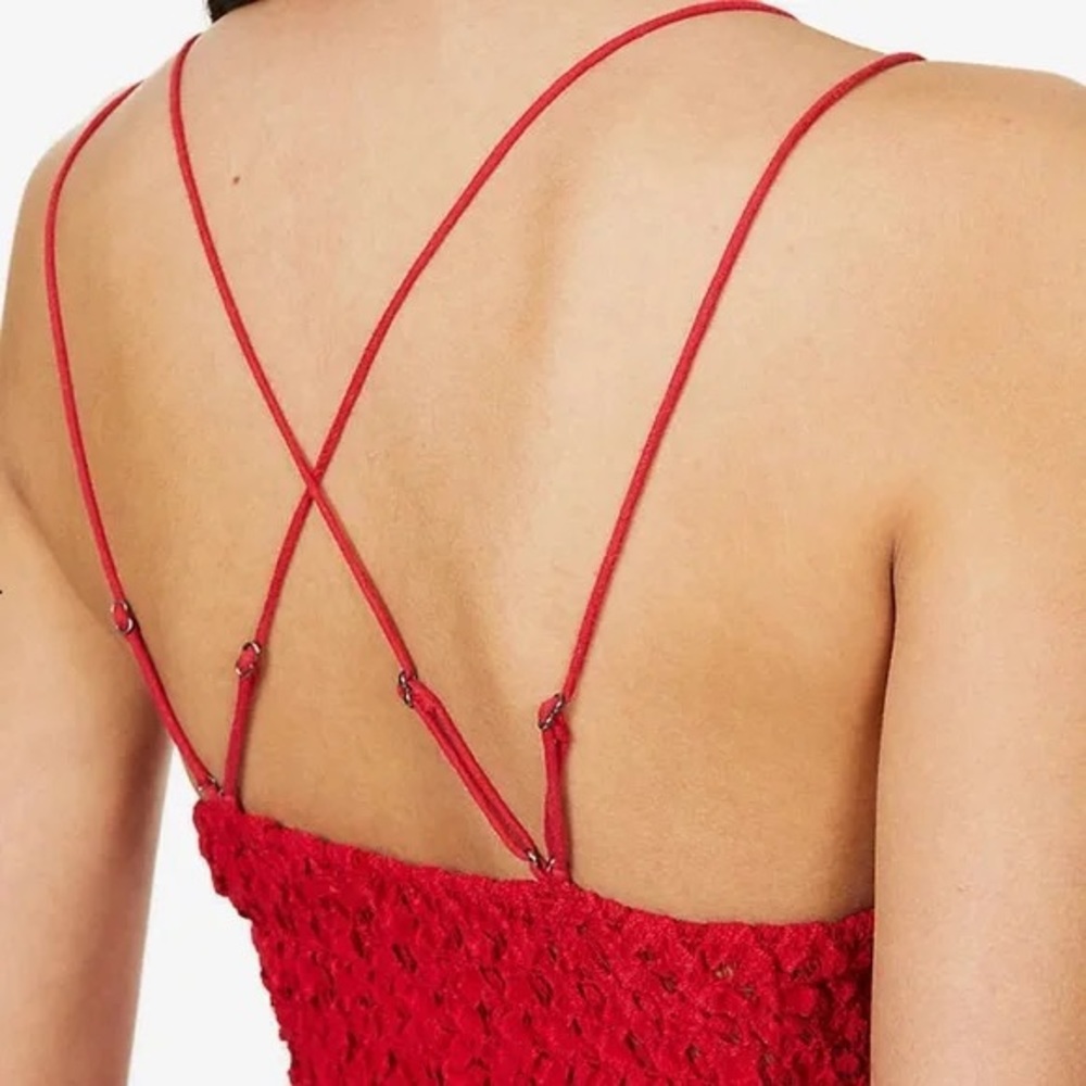 ADELLA V-Neck Sleeveless Lace Smocked Back Cotton Blend Ruffle Layered C… - Picture 8 of 10